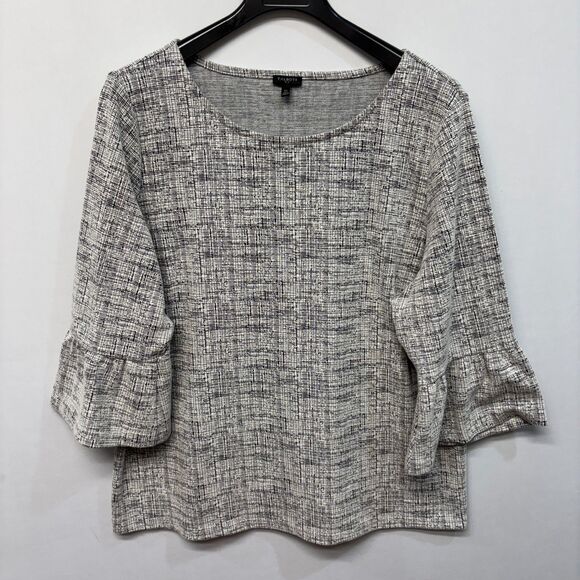 Talbots Women 3/4 Sleeve Blouse Top Shirt Size 3X Cotton Blend Gray C031 -13 - Picture 15 of 15